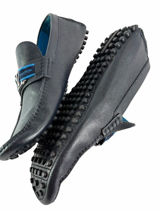 LOUIS VUITTON Hockenheim Navy Blue Leather Men\'s Mocassin 7UK - 8US main image 12
